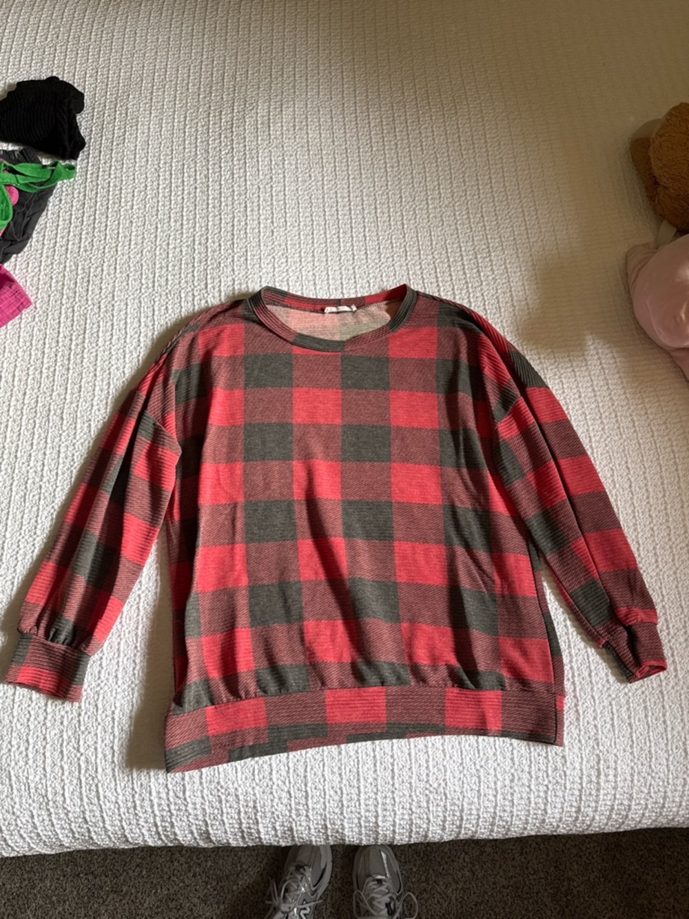 Cozy Red and Black Buffalo Plaid Pullover Sweatshirt